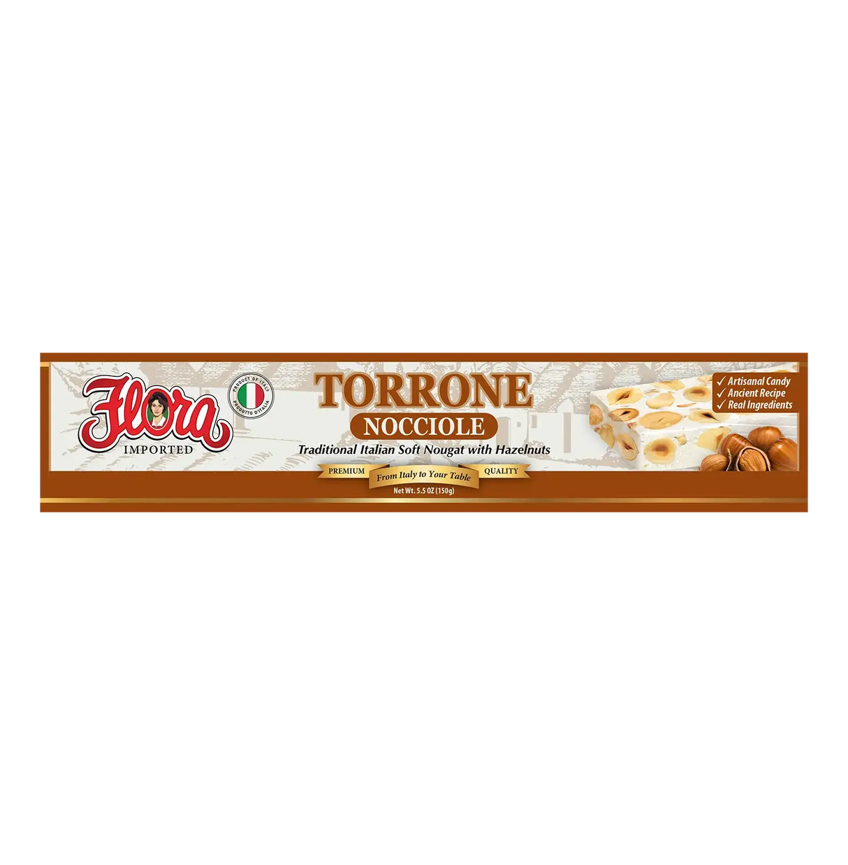 Torrone Nocciole – Italian Soft Nougat with Hazelnuts (5.3oz) image 0