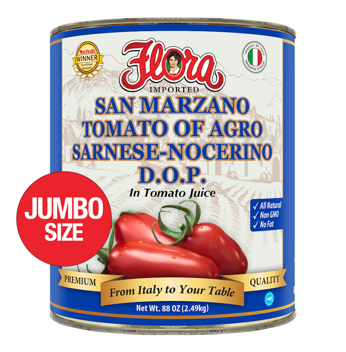 San Marzano Tomatoes - D.O.P. In Tomato Juice - Jumbo Size - 88 oz
