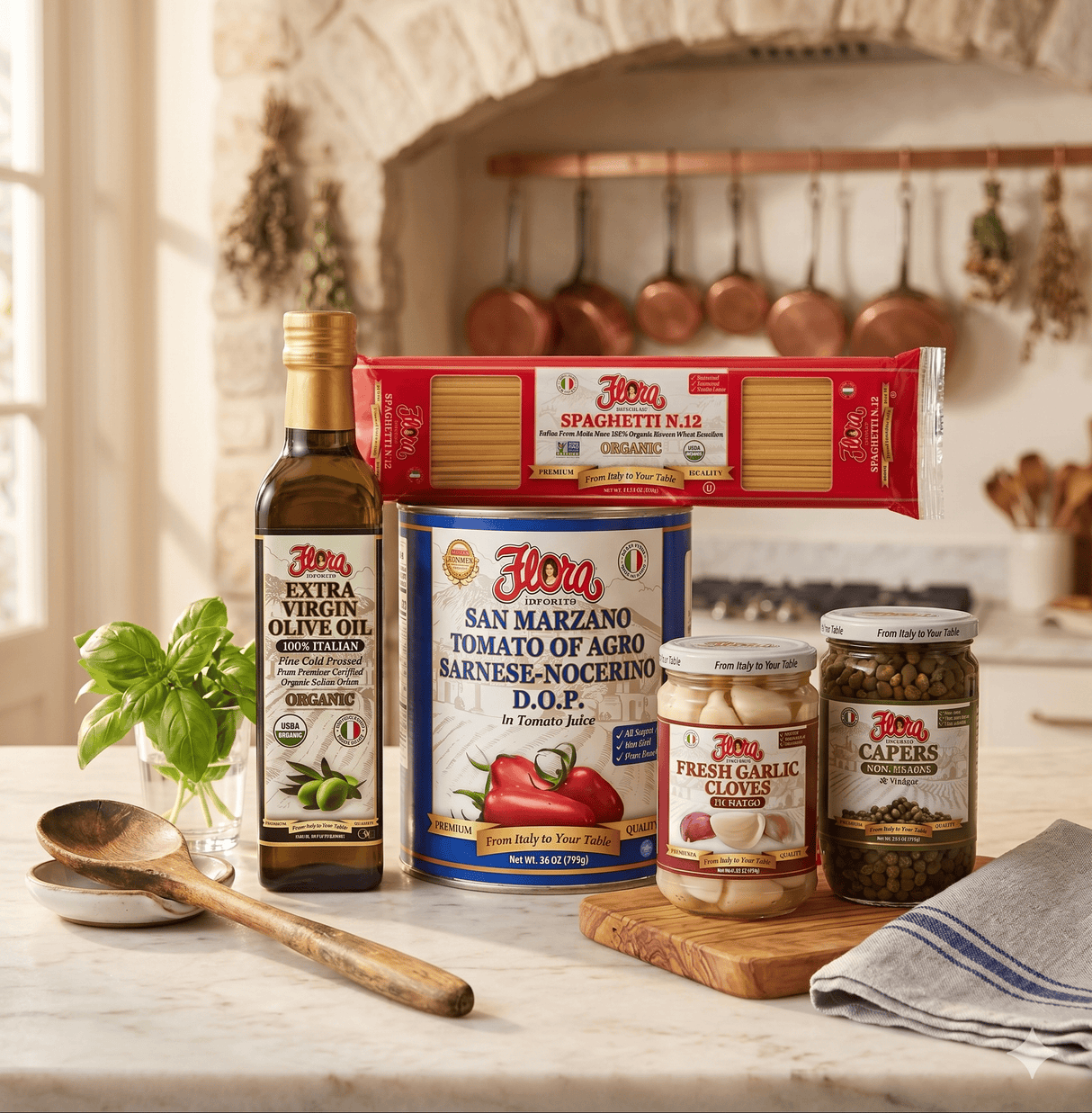 Assorted jars of homemade-style sauces from Flora Foods' Sauce From Scratch Bundle, showcasing fresh ingredients and vibrant colors.