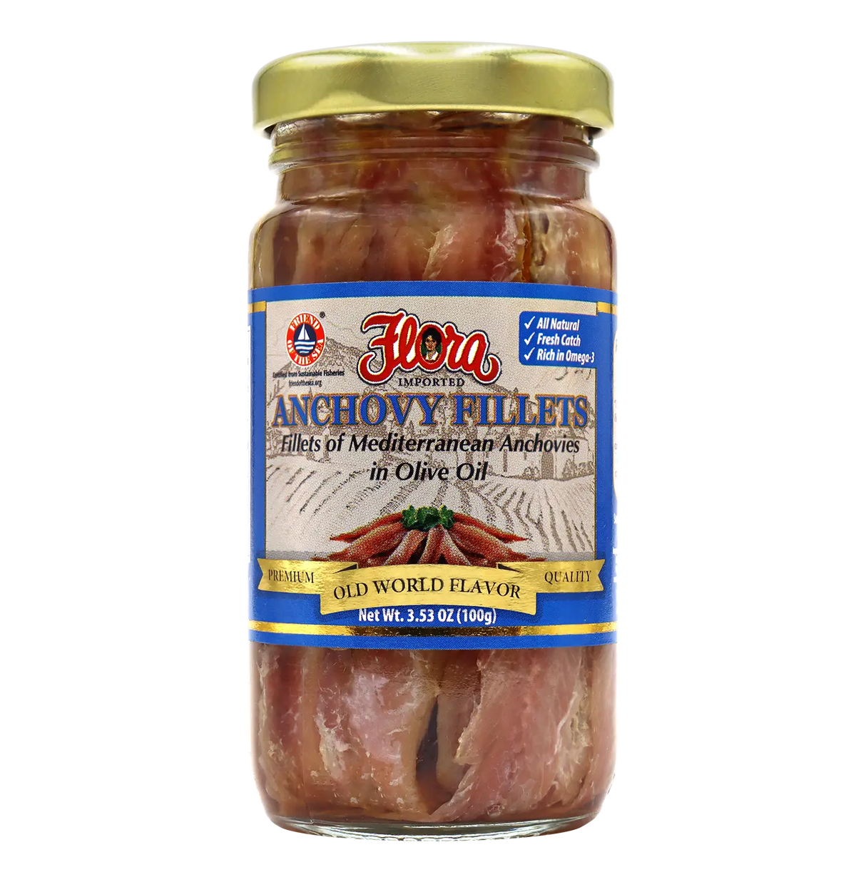Mediterranean Anchovy Fillets in Olive Oil - 3.5oz image 0