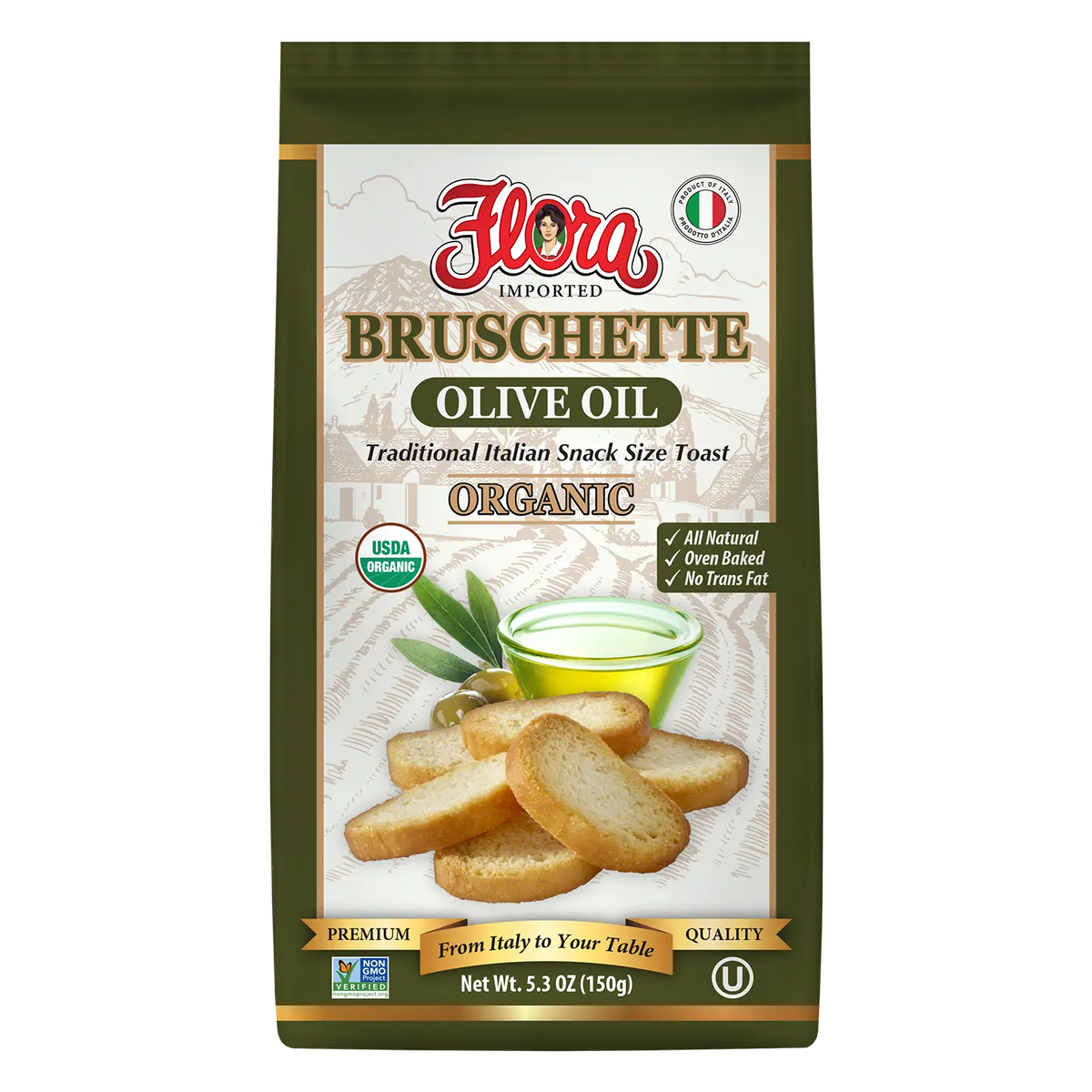 Organic Bruschette Mini Toasts - Olive Oil – Flora Foods