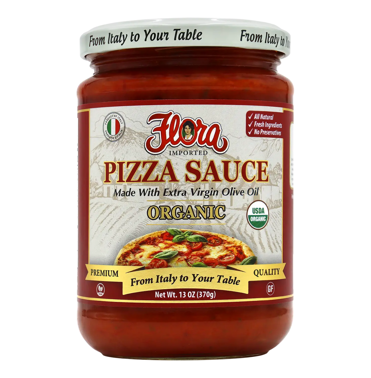 Organic Pizza Sauce – Made with Extra Virgin Olive Oil – 13 oz image 0