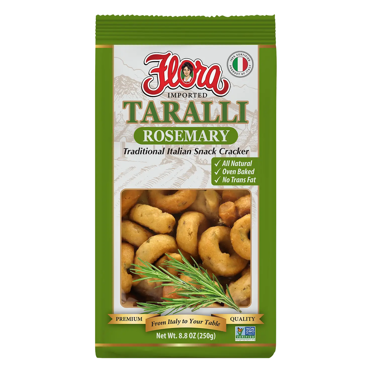 Taralli Rosemary - Italian Snack Crackers – Flora Foods