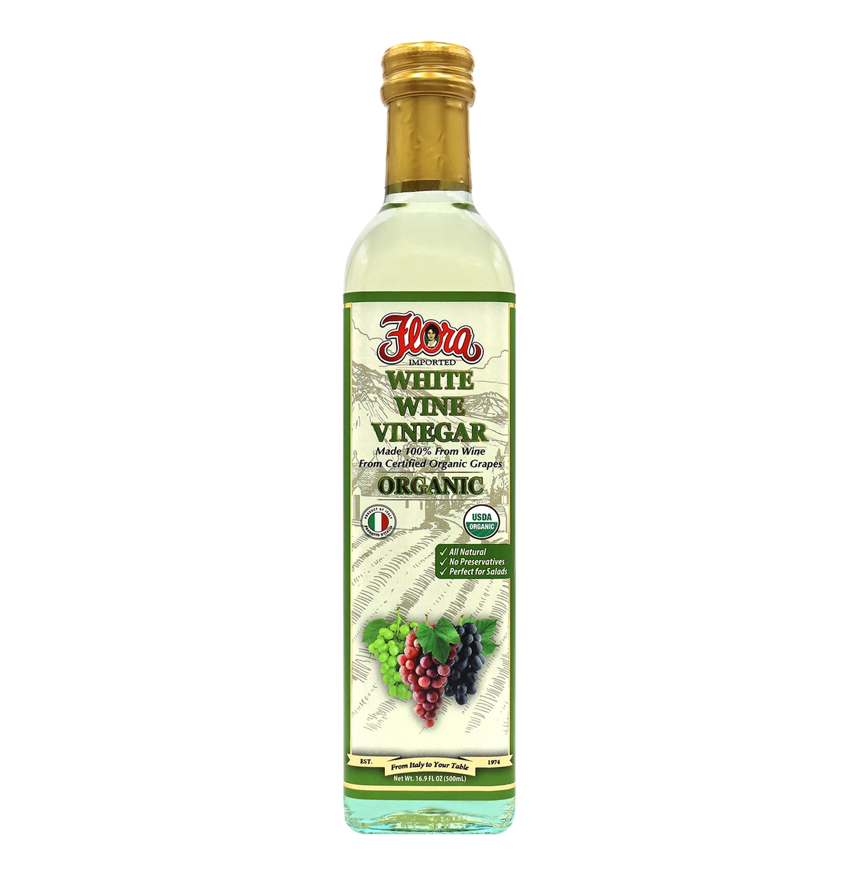 Organic White Wine Vinegar - 16.9oz image 0