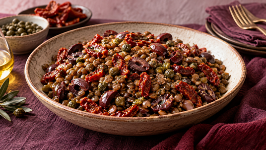 Lentil Antipasto Lunch Pantry — finished recipe serving suggestion