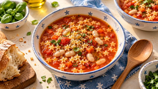 Little Stars Italian Soup Starter Set — finished recipe serving suggestion