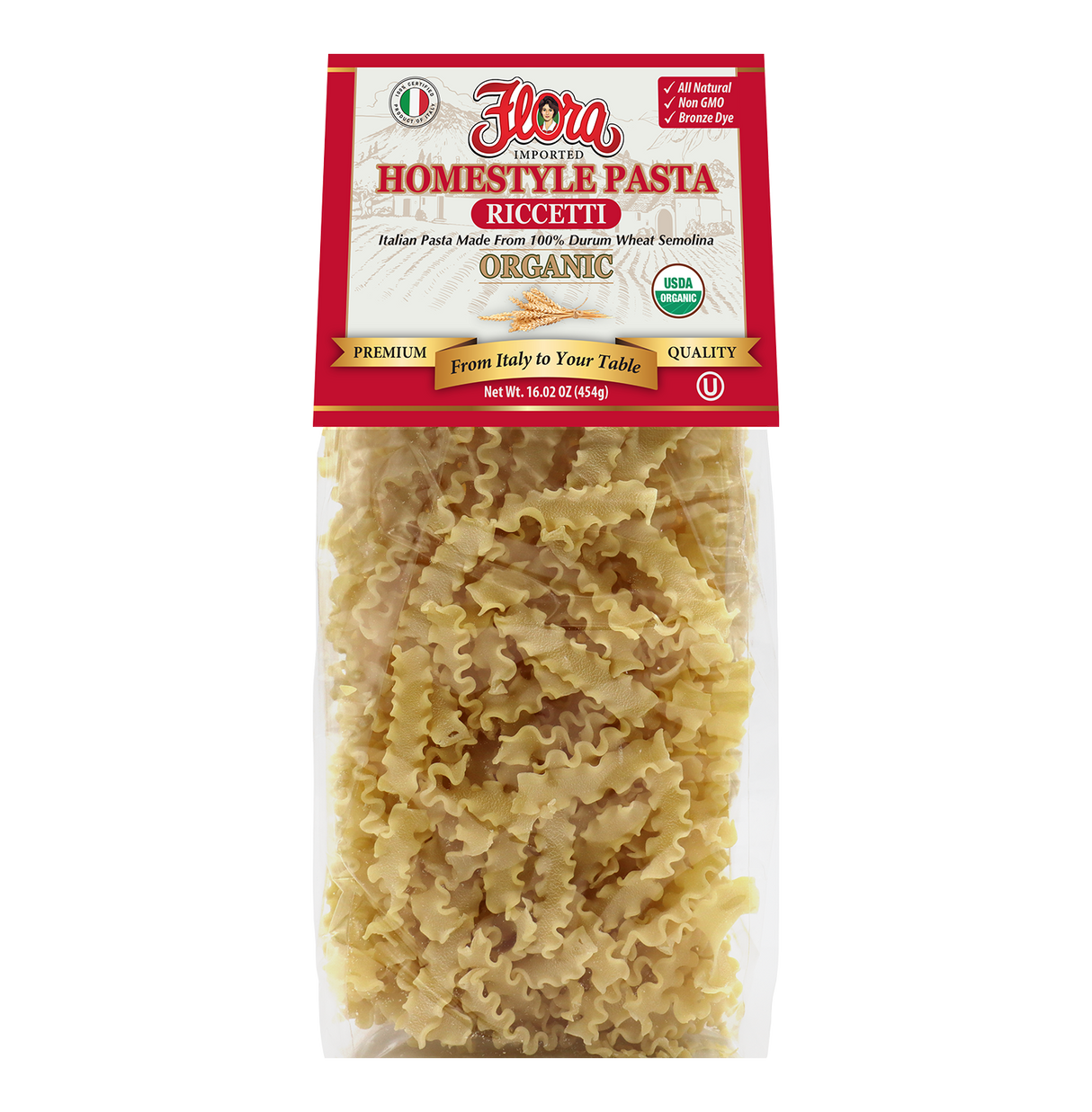 Homestyle Riccetti Pasta - Organic - 16.02 oz