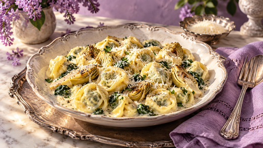Ricotta & Spinach Tortellini Garden Supper Kit — finished recipe serving suggestion