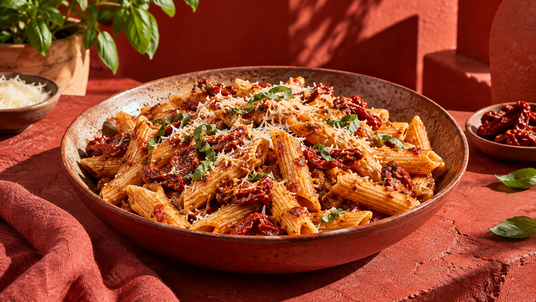 Sun-Dried Tomato Penne Duo Dinner Kit — finished recipe serving suggestion