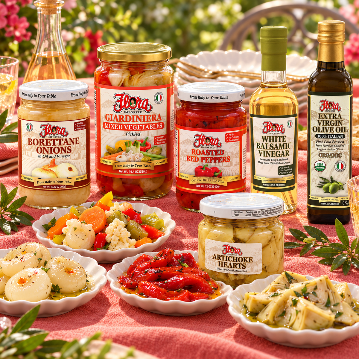 Sweet & Sour Colorful Antipasto Selection — included products
