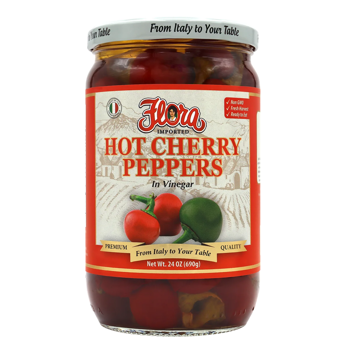 Whole Hot Cherry Peppers Red &amp; Green 24.3 Oz - 24.3oz image 0