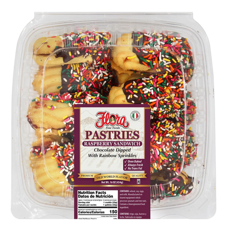 Raspberry Filled Italian Style Sandwich Cookies - Chocolate Dipped image 0