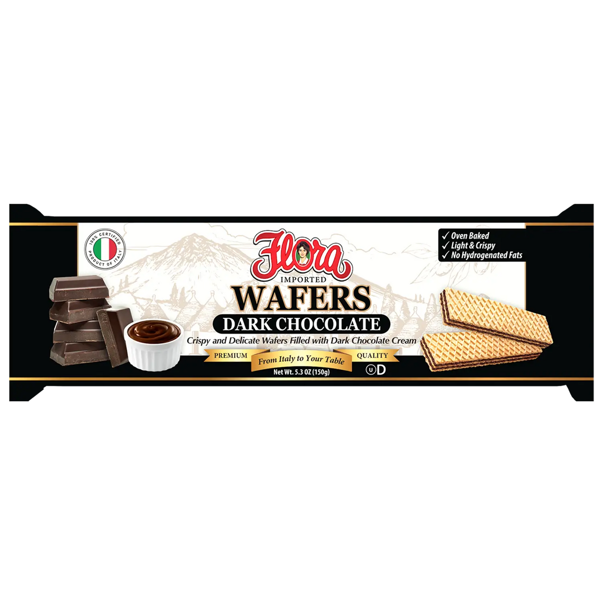 Dark Chocolate Wafers ‚Äì Crispy Italian Cookies image 0