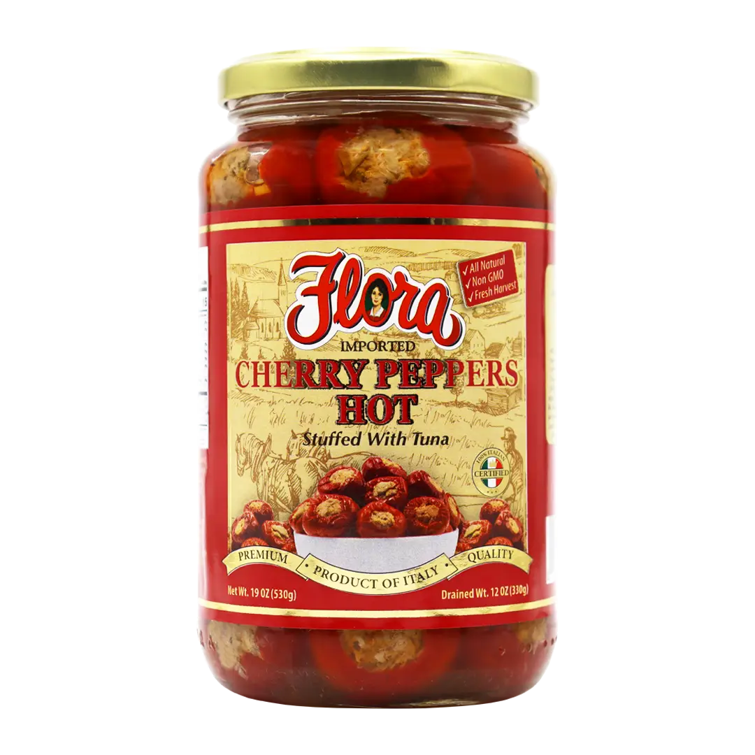 Hot Cherry Peppers Stuffed With Tuna - 19oz image 0