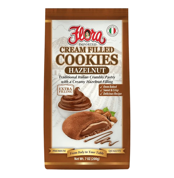 retailer アイクリーム Cream Filled Cookies - Hazelnut – Flora Foods