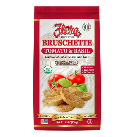 Organic Bruschette Mini Toasts - Tomato and Basil image 0