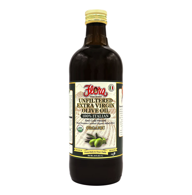 Unfiltered Extra Virgin Italian Organic Olive Oil - 1L image 0