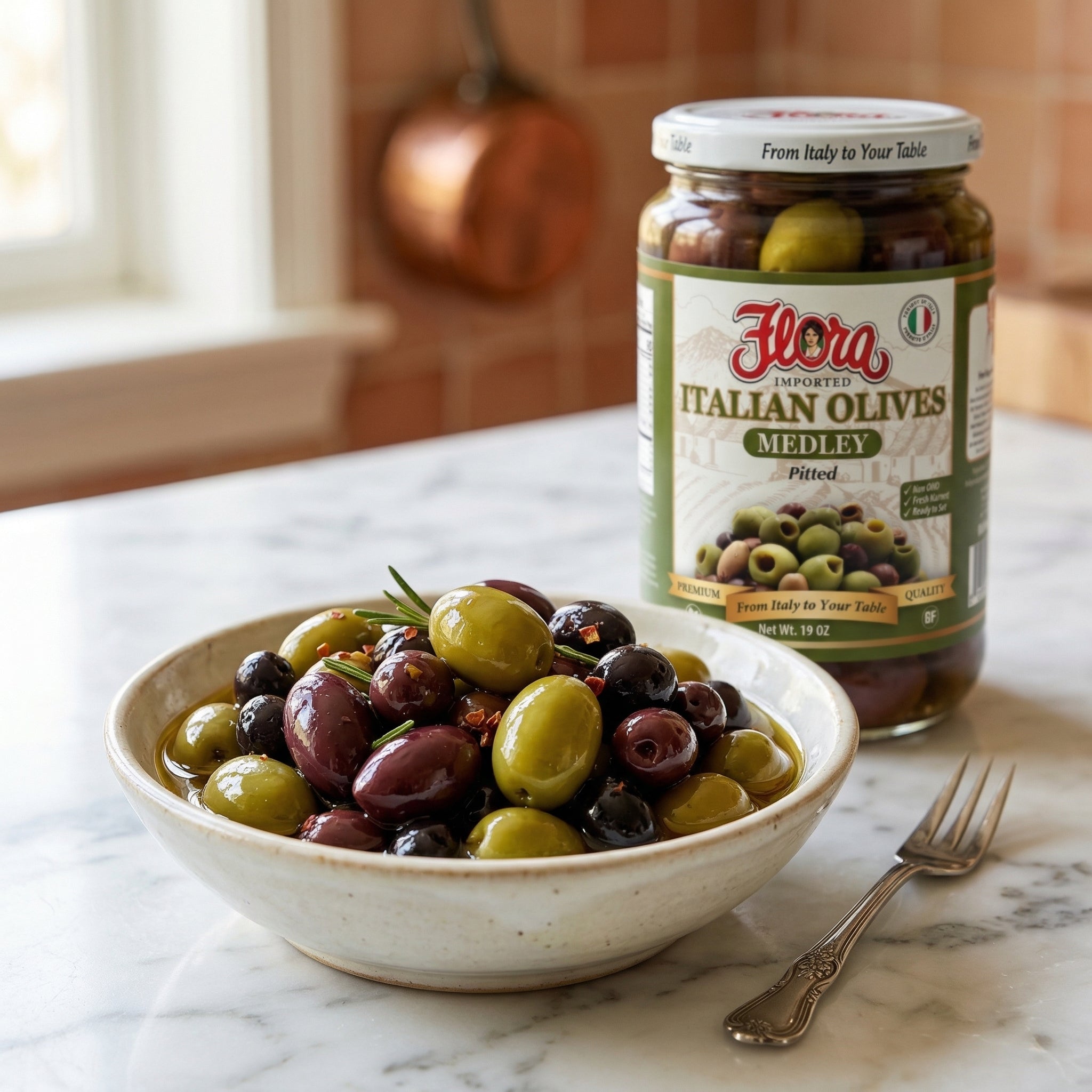 Italian Olives Medley Pitted – Flora Foods