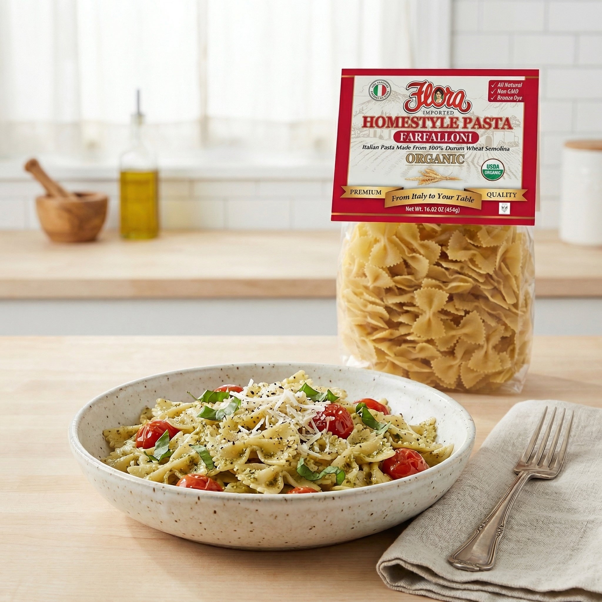 Organic Homestyle Farfalle – Flora Foods
