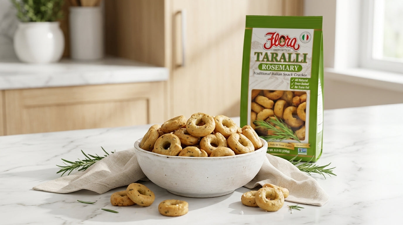 Noli's Rosemary Town 全8種　バラ売り◎ Taralli Rosemary - Italian Snack Crackers – Flora Foods