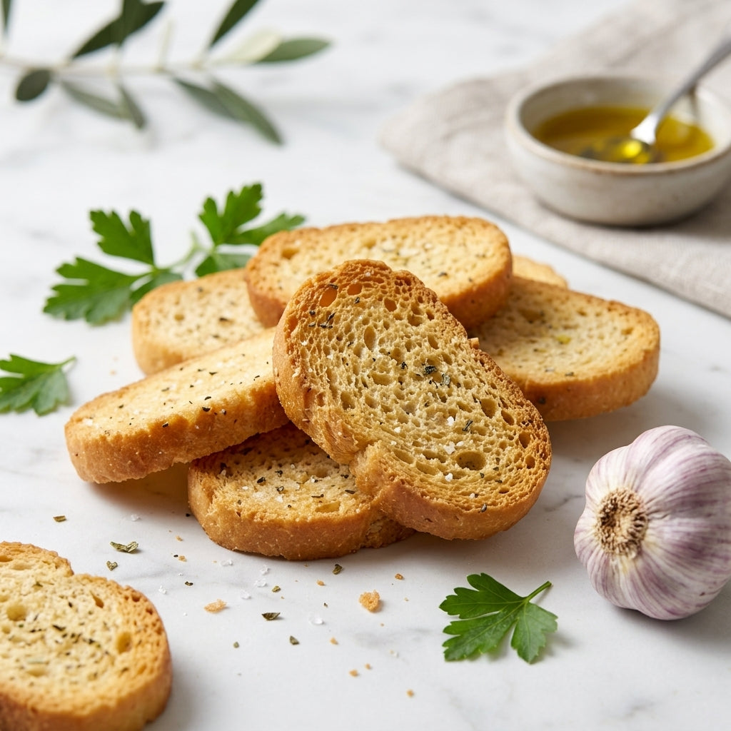Organic Bruschette Mini Toasts - Garlic and Herbs – Flora Foods