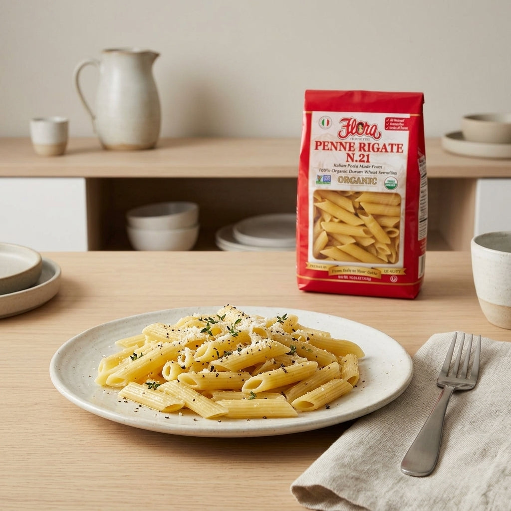 Italian Organic Penne Rigate #21 – Flora Foods