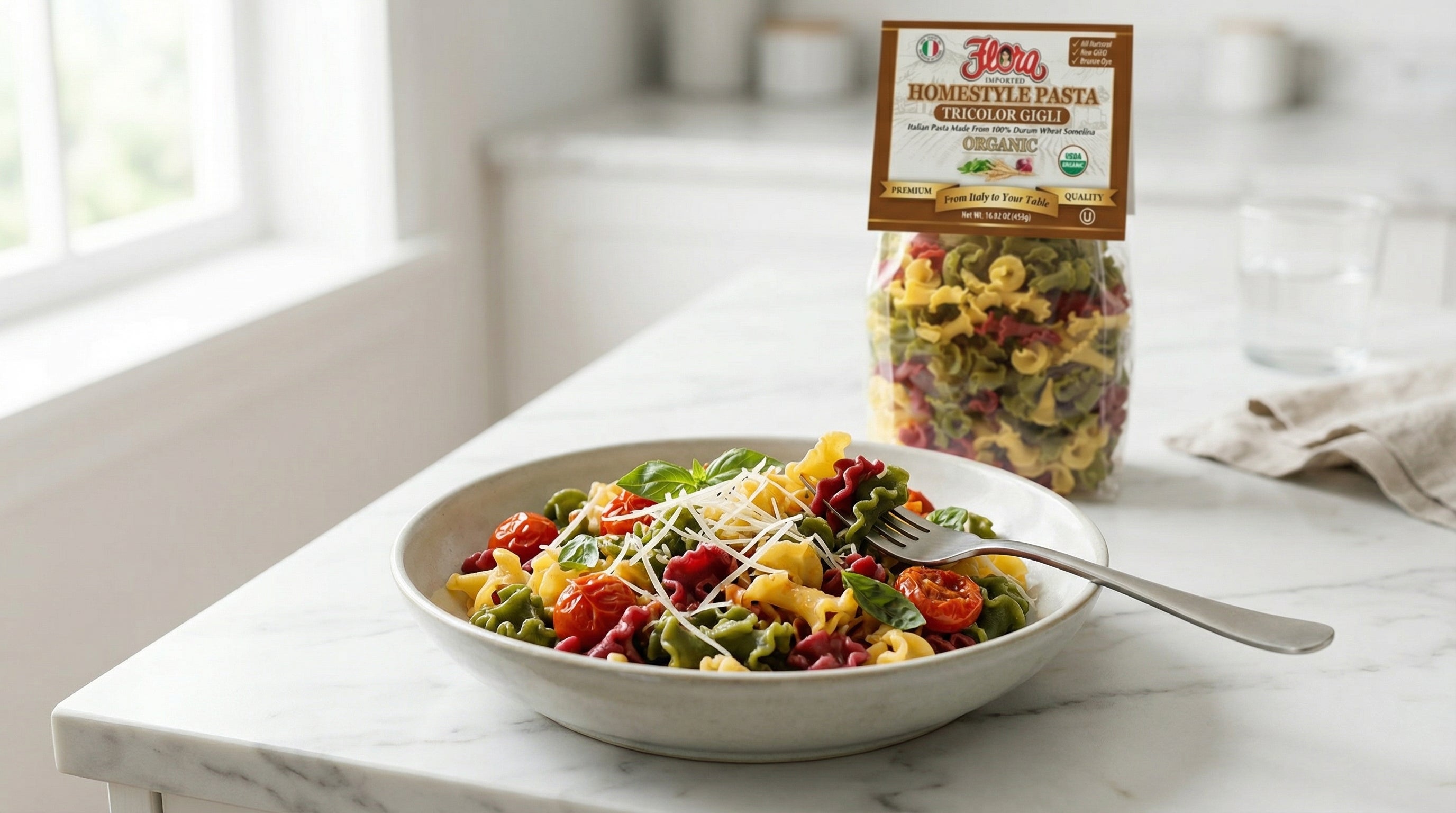 Organic Homestyle Tricolor Gigli – Flora Foods