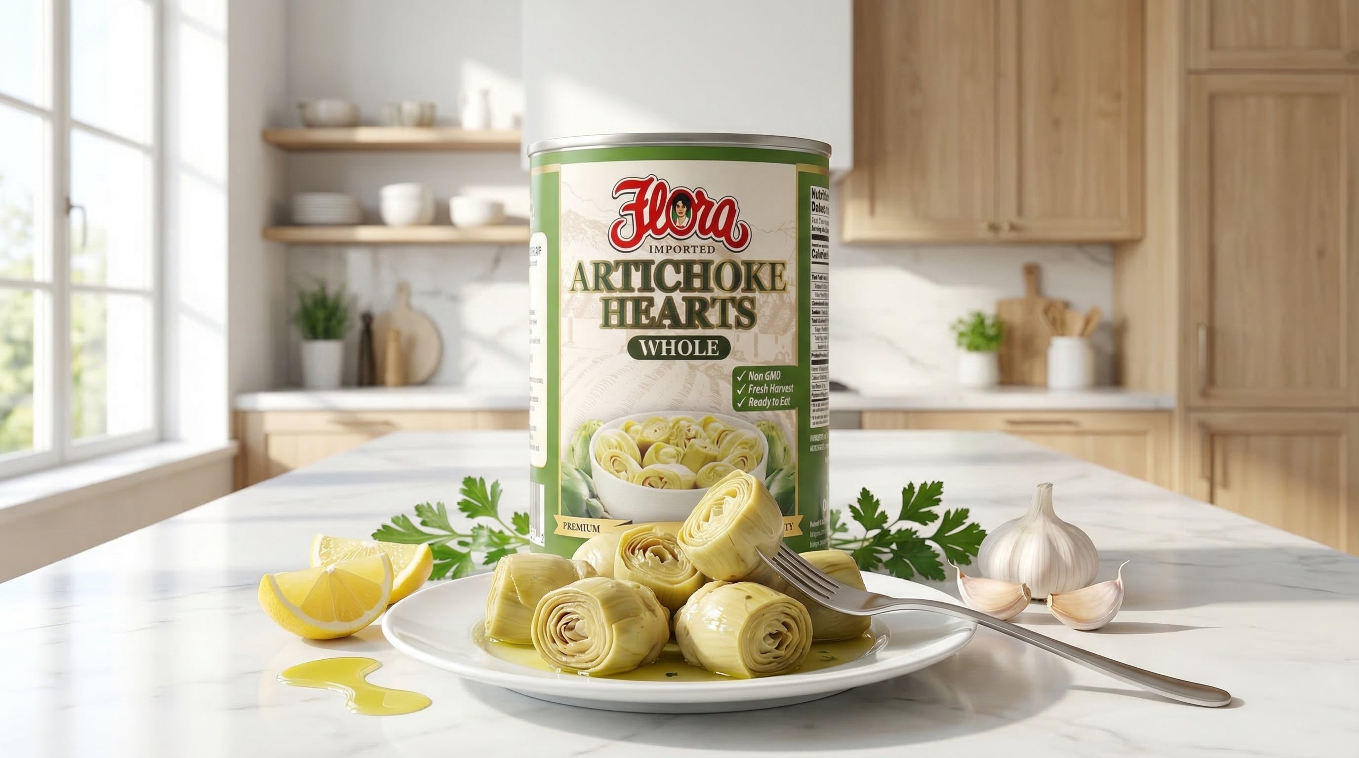 Artichoke Hearts Whole in Brine - 14oz – Flora Foods