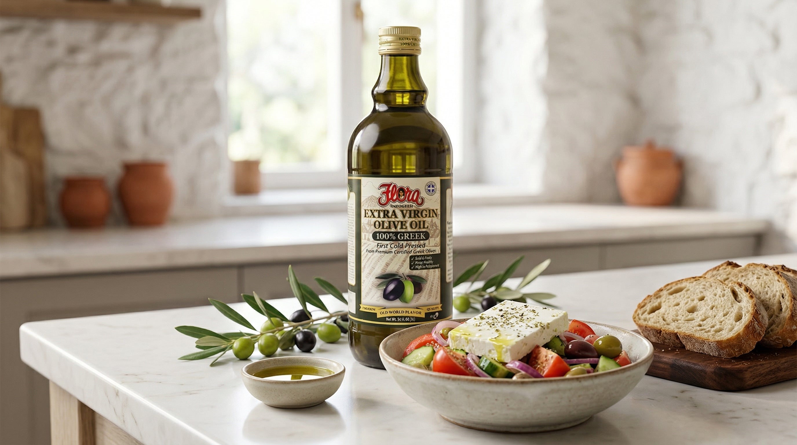 Greek Extra Virgin Olive Oil First Cold Pressed - 1L – Flora Foods