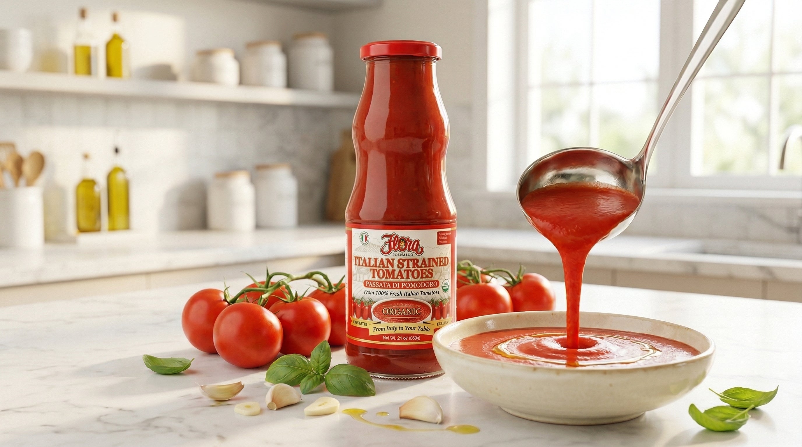 Organic Strained Italian Tomatoes - 24oz – Flora Foods