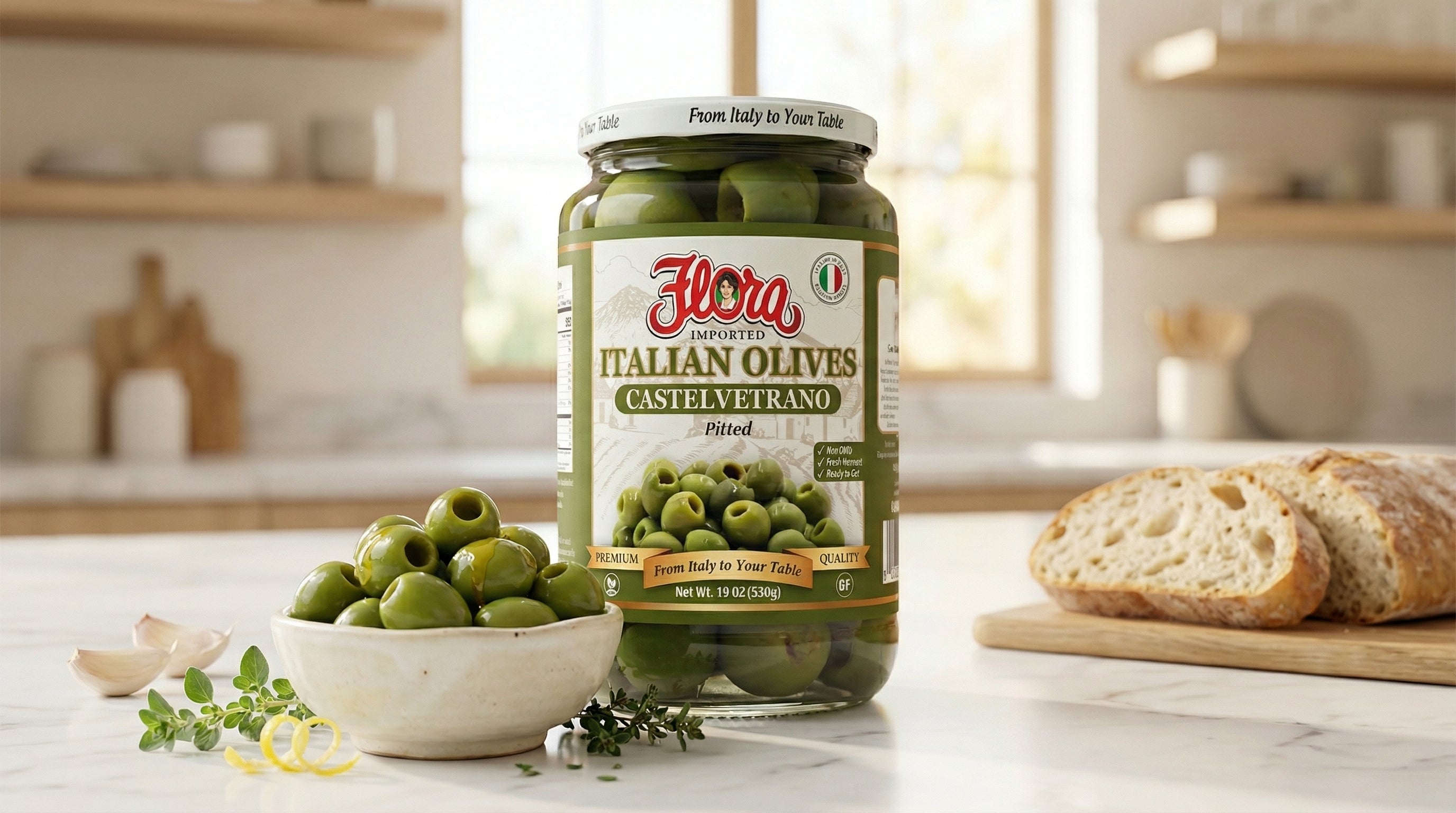 Castelvetrano Sicilian Olives Pitted – Flora Foods