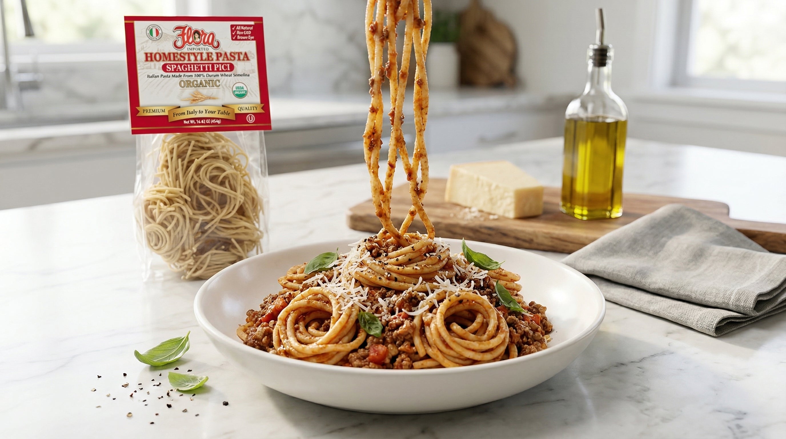 Organic Homestyle Spaghetti Pici – Flora Foods