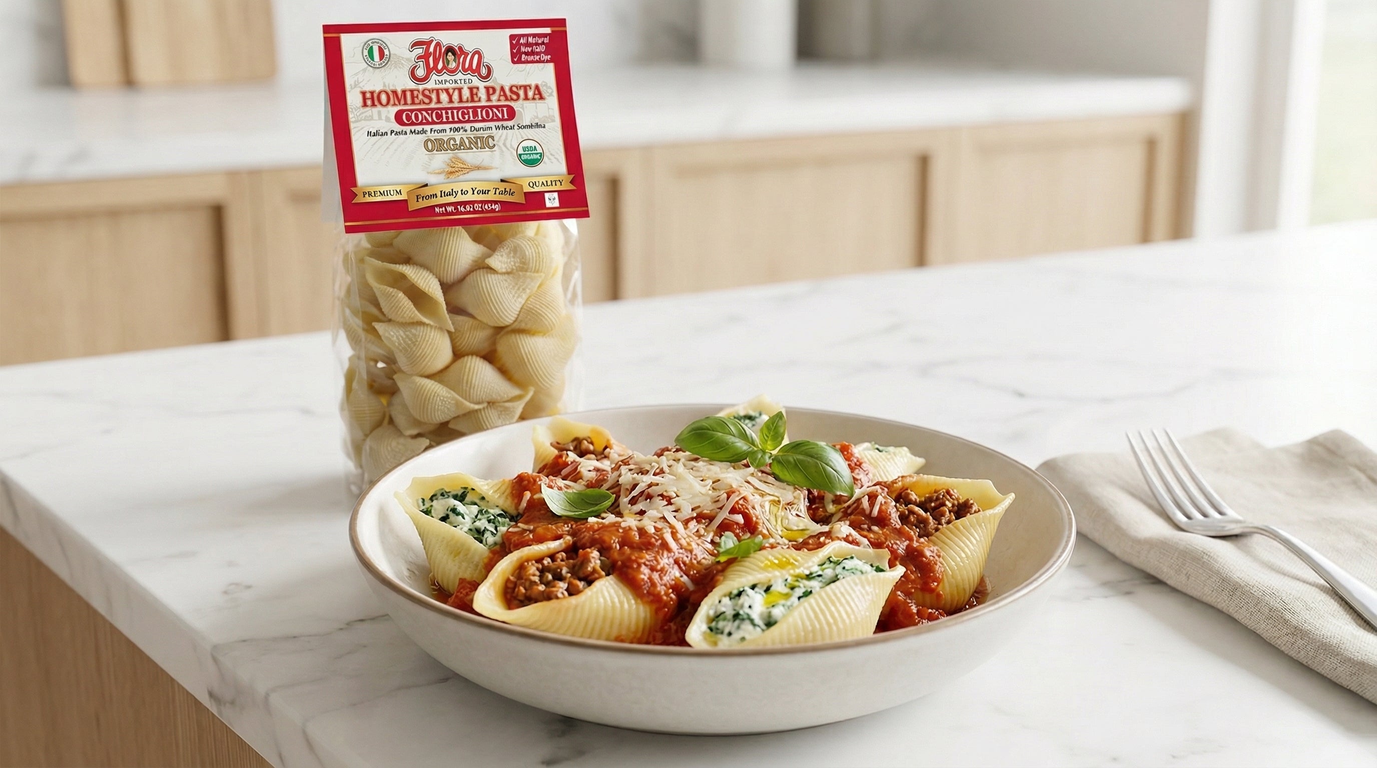 Organic Homestyle Conchiglie – Flora Foods
