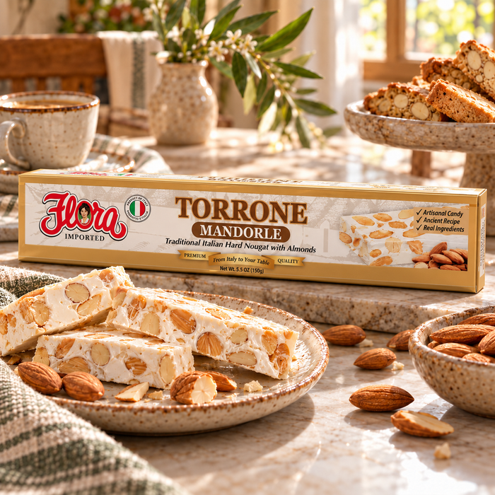 Almond & Amaretti Table Assortment — original Flora products in a natural serving scene