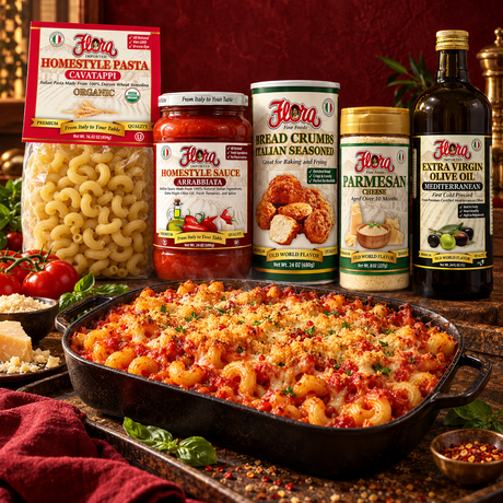 Arrabbiata Cavatappi Crunch Bake Bundle with original products and prepared pasta