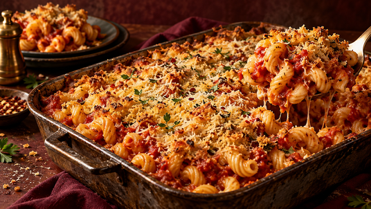 Prepared Arrabbiata Cavatappi Crunch recipe serving suggestion