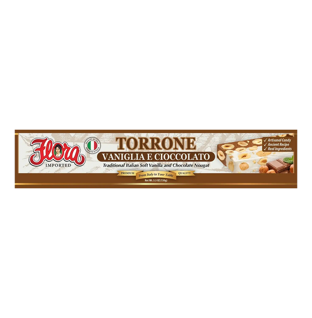 Torrone Vaniglia e Cioccolato ‚Äì Italian Soft Vanilla & Chocolate Nougat (5.3oz) image 0