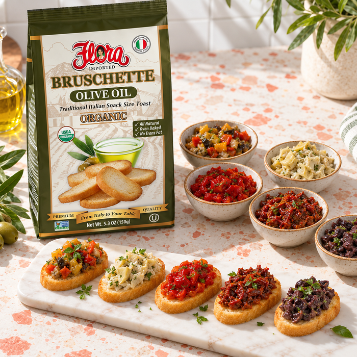 Bruschetta Five-Flavor Tasting Bar — serving detail two