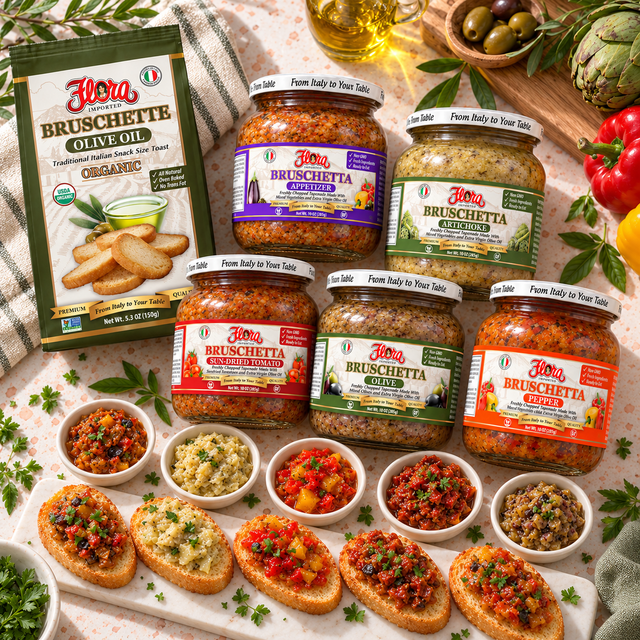 Bruschetta Five-Flavor Tasting Bar — included products