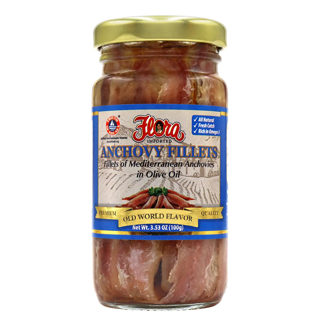 Mediterranean Anchovy Fillets in Olive Oil - 3.5oz image 0