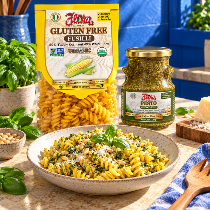 Corn Fusilli Genovese Pesto Dinner Kit — Golden Corn Spirals