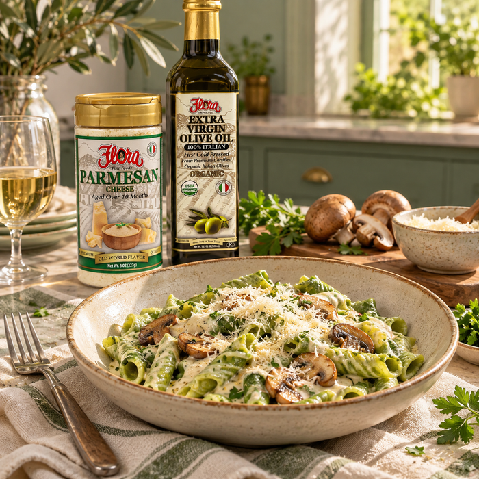 Simple Italian Finishing — Creamy Spinach Garganelli Comfort Collection