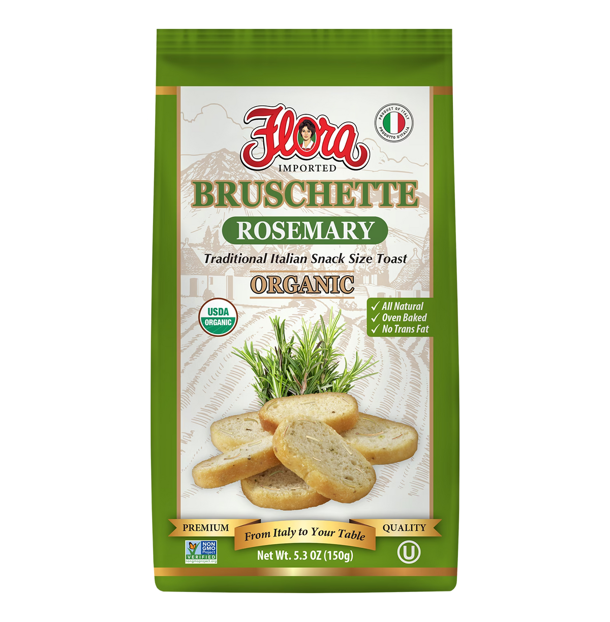 Organic Bruschette Mini Toasts - Rosemary – Flora Foods