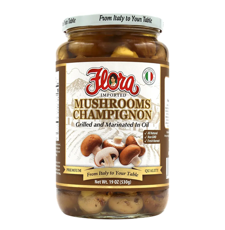 Grilled Mushrooms Champignon Marinated in Oil - 19oz image 0