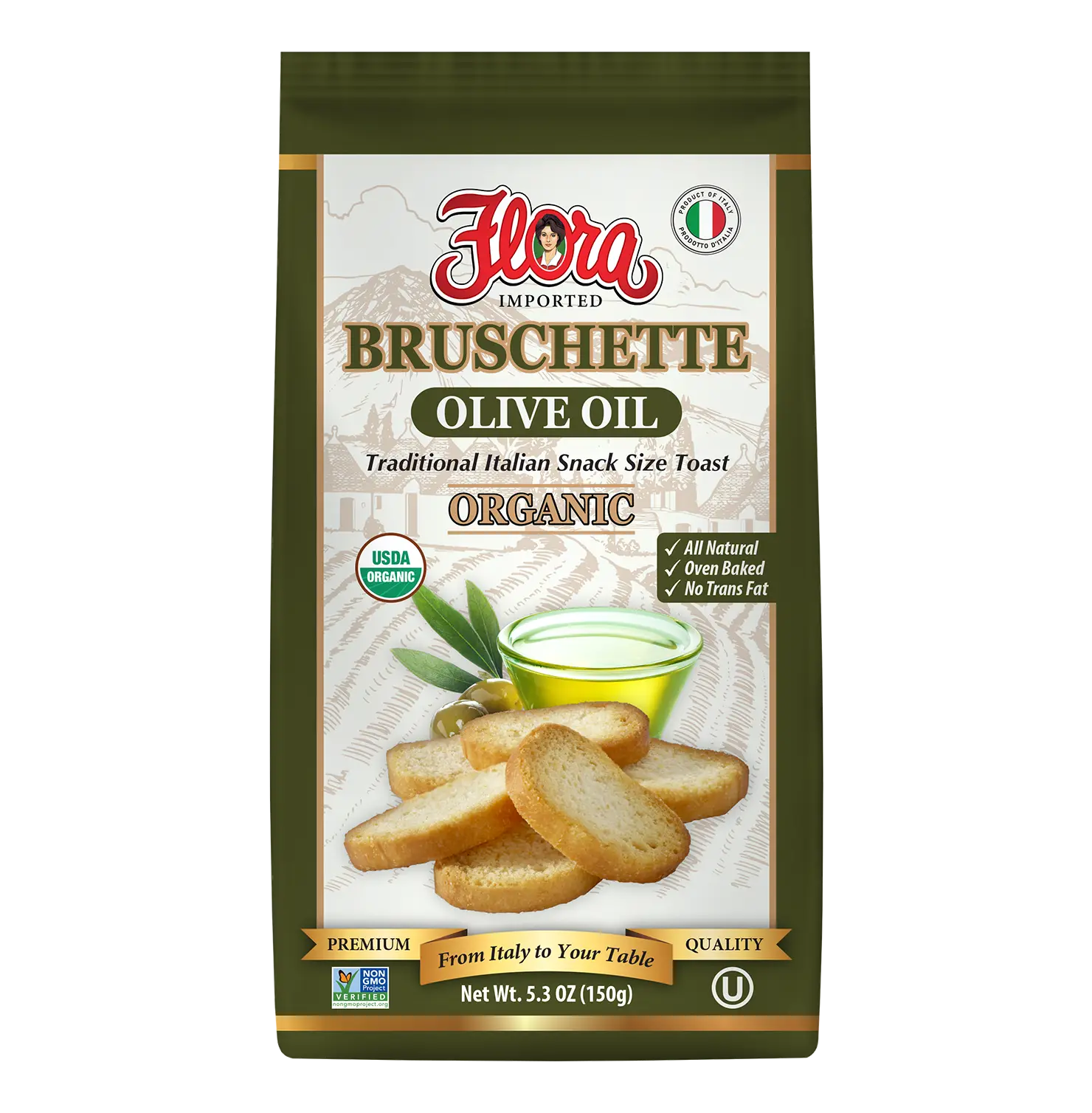 Organic Bruschette Mini Toasts - Olive Oil – Flora Foods