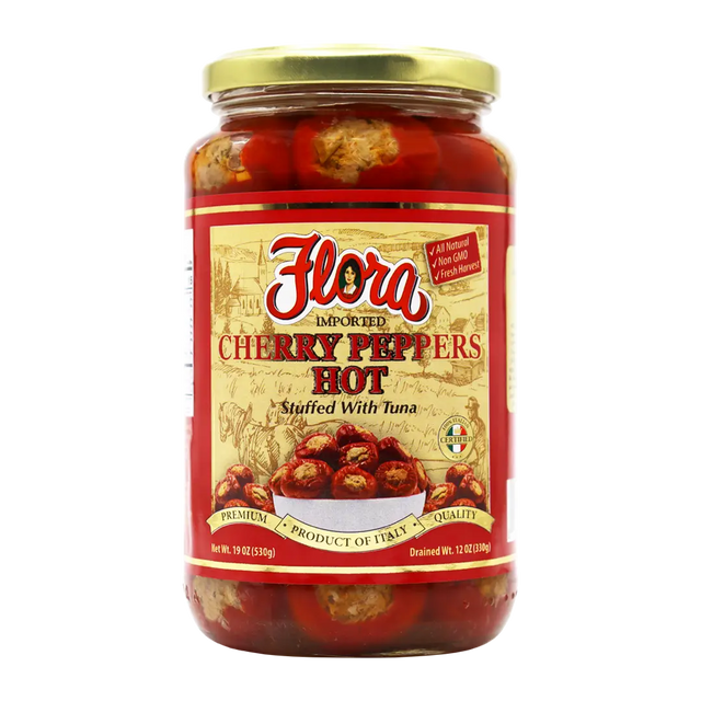 Hot Cherry Peppers Stuffed With Tuna - 19oz image 0
