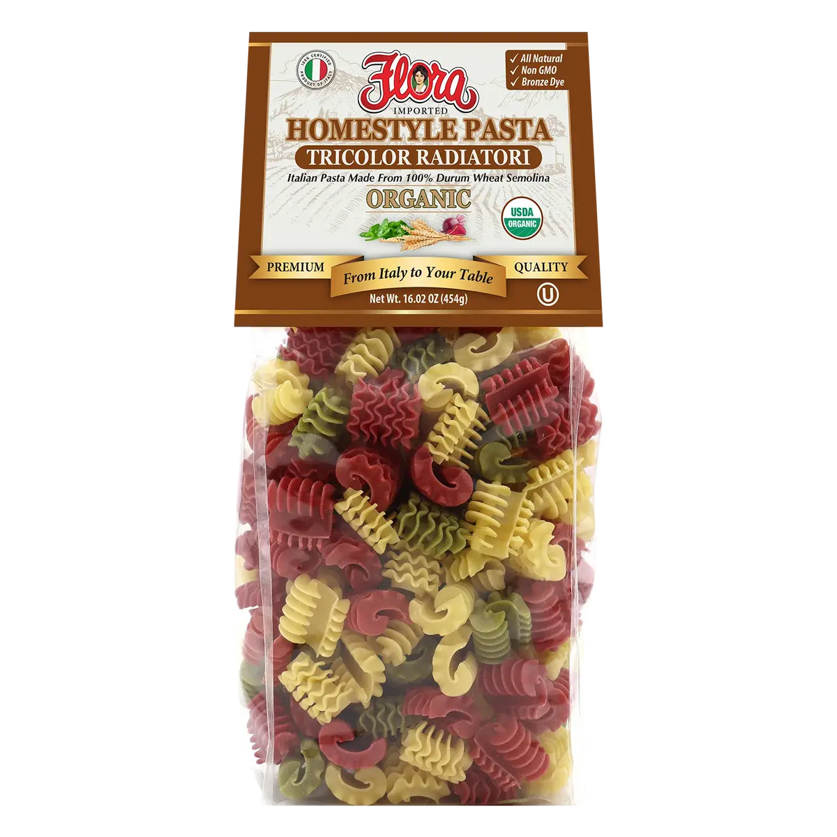 Organic Radiator Organic Homestyle Tricolor Radiatori – Flora Foods