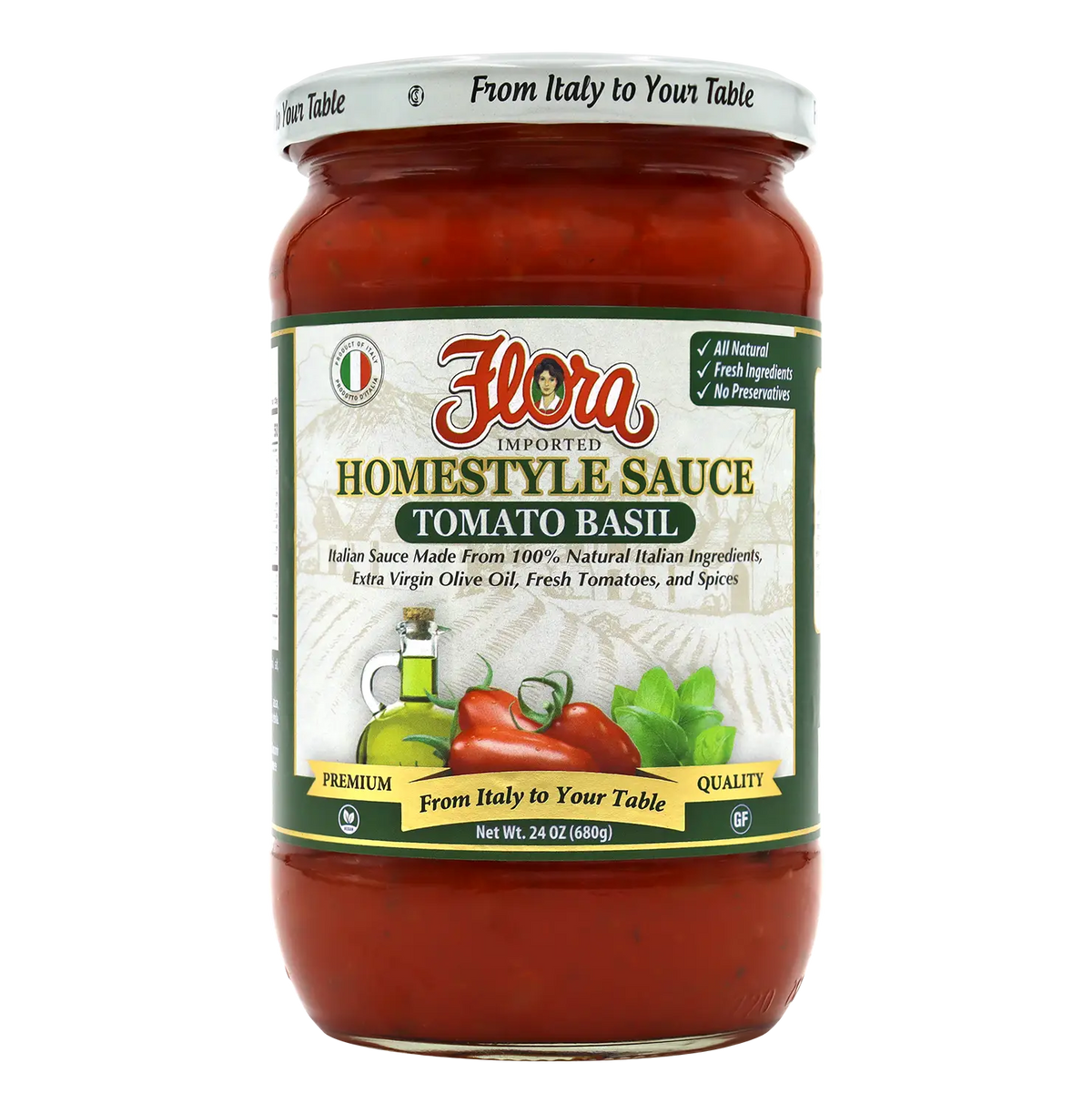 DeliciousTaylormade P商品　REDDATA-PB Homestyle Tomato Basil Pasta Sauce – Flora Foods