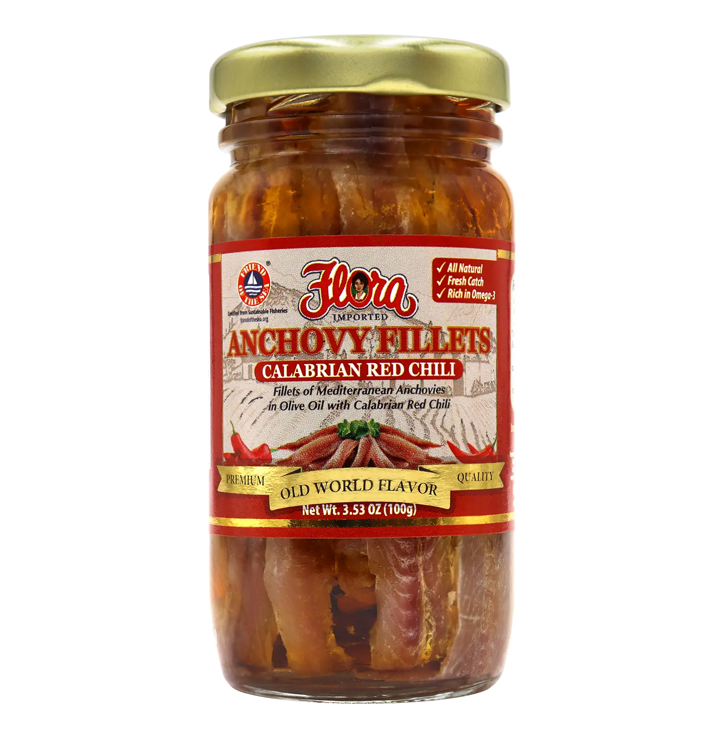Mediterranean Anchovy Fillets in Olive Oil with Calabrian Red