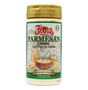 Grated Parmesan cheese by Flora Foods, aged over 10 months, 8 oz container, showing finely grated cheese in a clear package.